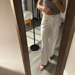 White wide leg pants